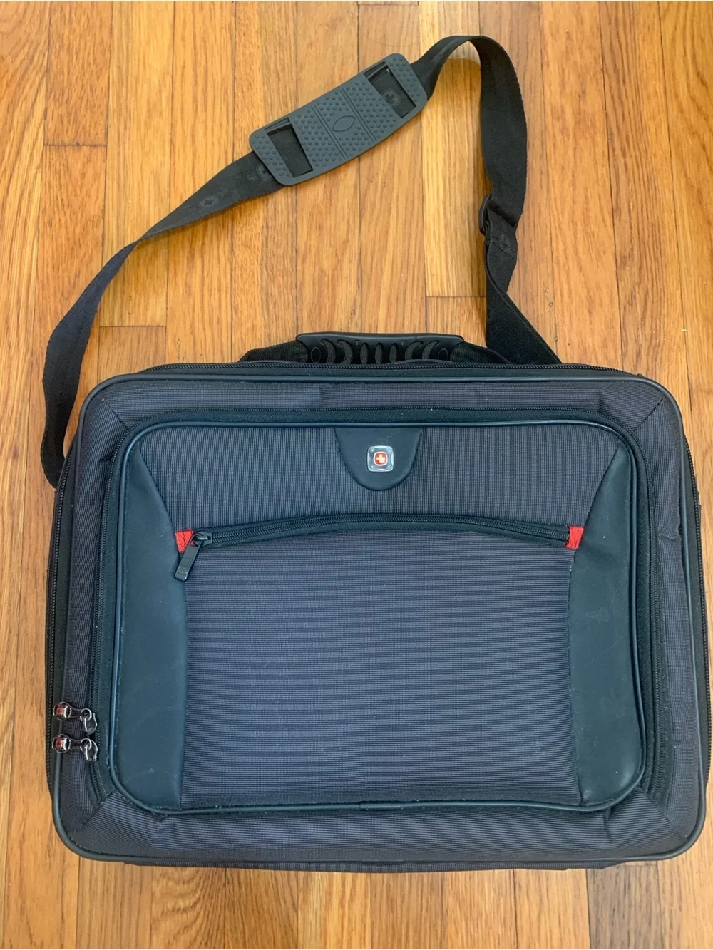 Wegner Swissgear Black Laptop Briefcase Messenger Bag with Shoulder Strap